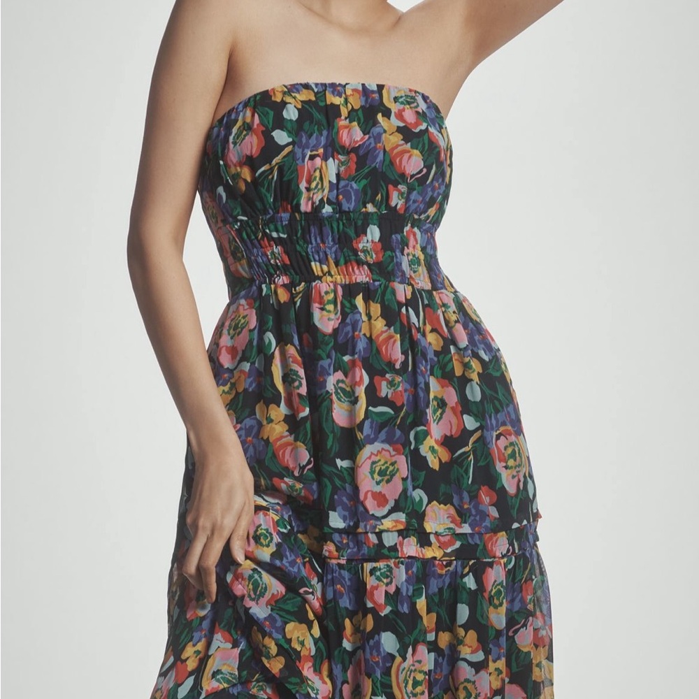 Anthropologie Somerset Floral Strapless Maxi Dress Size Xl - Picture 6 of 9